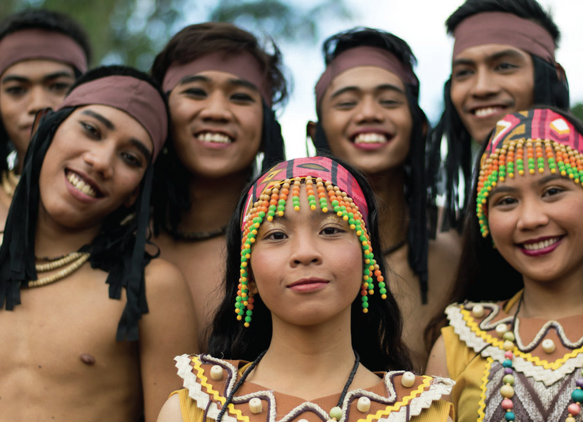 Performers are all smiles for the opening of the Panaad Festival